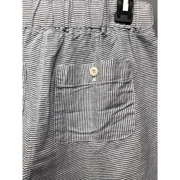 Talbots Linen shorts Womens XS Gray White Striped Drawstring Pull On Pockets - Picture 6 of 8